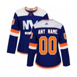 Women Adidas New York Islanders Customized Authentic Blue Alternate NHL Jersey