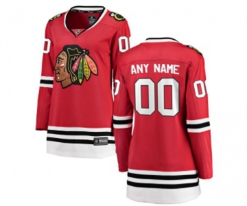 Women Chicago Blackhawks Customized Fanatics Branded Red Home Breakaway NHL Jersey