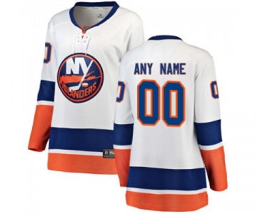 Women New York Islanders Customized Fanatics Branded White Away Breakaway NHL Jersey