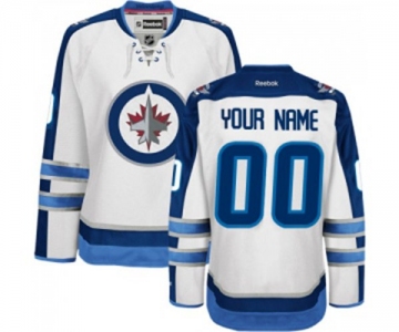 Women Reebok Winnipeg Jets Customized Premier White Away NHL Jersey