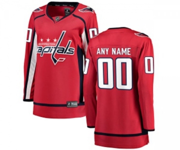 Women Washington Capitals Customized Fanatics Branded Red Home Breakaway NHL Jersey