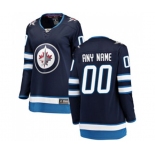 Women Winnipeg Jets Customized Fanatics Branded Navy Blue Home Breakaway NHL Jersey