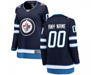 Women Winnipeg Jets Customized Fanatics Branded Navy Blue Home Breakaway NHL Jersey