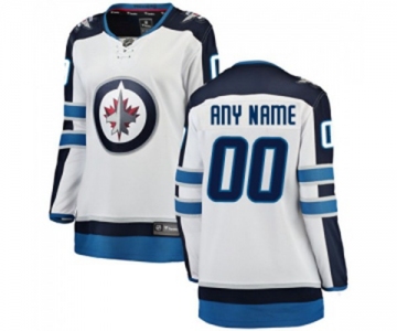 Women Winnipeg Jets Customized Fanatics Branded White Away Breakaway NHL Jersey