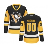 Women's Reebok Pittsburgh Penguins Customized Authentic Black-Gold Third NHL Jersey