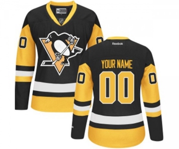 Women's Reebok Pittsburgh Penguins Customized Authentic Black-Gold Third NHL Jersey