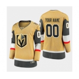 Women's Vegas Golden Knights Custom 2020-21 Player Alternate Stitched Hockey Jersey Gold