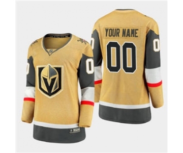 Women's Vegas Golden Knights Custom 2020-21 Player Alternate Stitched Hockey Jersey Gold