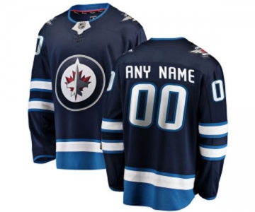 Youth Winnipeg Jets Customized Fanatics Branded Navy Blue Home Breakaway NHL Jersey