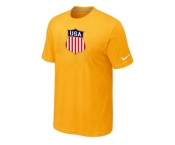 Nike Team USA Hockey Winter Olympics KO Collection Locker Room T-Shirt Yellow