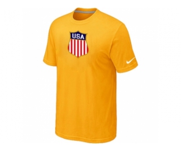 Nike Team USA Hockey Winter Olympics KO Collection Locker Room T-Shirt Yellow