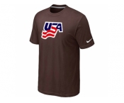 Nike USA Graphic Legend Performance Collection Locker Room T-Shirt Brown