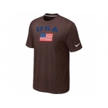 USA Olympics USA Flag Collection Locker Room T-Shirt Brown