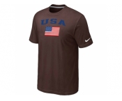 USA Olympics USA Flag Collection Locker Room T-Shirt Brown