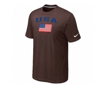 USA Olympics USA Flag Collection Locker Room T-Shirt Brown