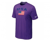 USA Olympics USA Flag Collection Locker Room T-Shirt Purple