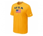 USA Olympics USA Flag Collection Locker Room T-Shirt Yellow