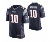 Men New England Patriots #10 Josh Gordon Navy Game Jersey