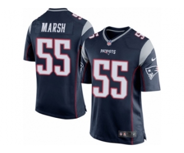 Men Nike New England Patriots #55 Cassius Marsh Game Navy Blue Team Color NFL Jersey