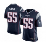 Men's New England Patriots #55 John Simon Game Navy Blue Team Color Football Jersey