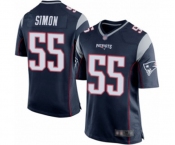 Men's New England Patriots #55 John Simon Game Navy Blue Team Color Football Jersey