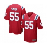 Men's New England Patriots #55 John Simon Game Red Alternate Football Jersey