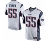 Men's New England Patriots #55 John Simon Game White Football Jersey