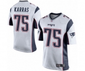 Men's New England Patriots #75 Ted Karras Game White Football Jersey