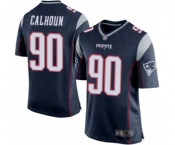 Men's New England Patriots #90 Shilique Calhoun Game Navy Blue Team Color Football Jersey