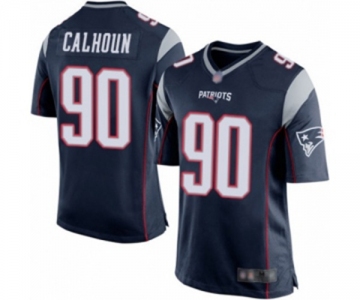 Men's New England Patriots #90 Shilique Calhoun Game Navy Blue Team Color Football Jersey