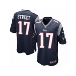 Men's Nike New England Patriots #17 Devin Street Game Navy Blue Team Color NFL Jersey