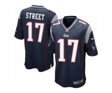 Men's Nike New England Patriots #17 Devin Street Game Navy Blue Team Color NFL Jersey