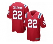 Men's Nike New England Patriots #22 Justin Coleman Game Red Alternate NFL Jersey