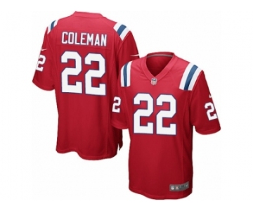 Men's Nike New England Patriots #22 Justin Coleman Game Red Alternate NFL Jersey