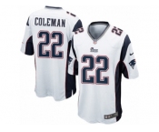 Men's Nike New England Patriots #22 Justin Coleman Game White NFL Jersey