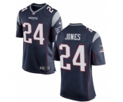 Men's Nike New England Patriots #24 Cyrus Jones Game Navy Blue Team Color NFL Jersey