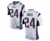 Men's Nike New England Patriots #24 Cyrus Jones Game White NFL Jersey