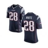 Men's Nike New England Patriots #28 James White Game Navy Blue Team Color NFL Jersey