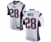 Men's Nike New England Patriots #28 James White Game White NFL Jersey