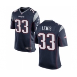 Men's Nike New England Patriots #33 Dion Lewis Game Navy Blue Team Color NFL Jersey