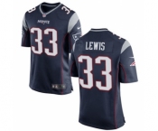 Men's Nike New England Patriots #33 Dion Lewis Game Navy Blue Team Color NFL Jersey