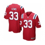 Men's Nike New England Patriots #33 Dion Lewis Game Red Alternate NFL Jersey