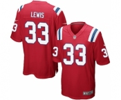 Men's Nike New England Patriots #33 Dion Lewis Game Red Alternate NFL Jersey