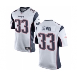 Men's Nike New England Patriots #33 Dion Lewis Game White NFL Jersey