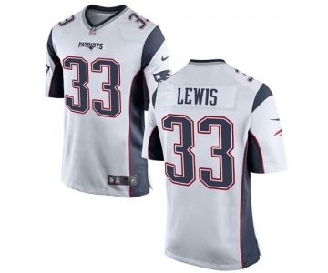 Men's Nike New England Patriots #33 Dion Lewis Game White NFL Jersey