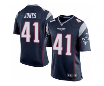 Men's Nike New England Patriots #41 Cyrus Jones Game Navy Blue Team Color NFL Jersey