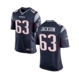 Men's Nike New England Patriots #63 Tre Jackson Game Navy Blue Team Color NFL Jersey