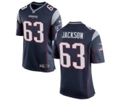 Men's Nike New England Patriots #63 Tre Jackson Game Navy Blue Team Color NFL Jersey