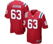 Men's Nike New England Patriots #63 Tre Jackson Game Red Alternate NFL Jersey