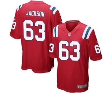 Men's Nike New England Patriots #63 Tre Jackson Game Red Alternate NFL Jersey